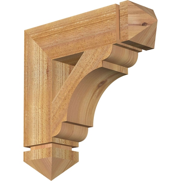 Ekena Millwork Olympic Arts & Crafts Rough Sawn Bracket, Western Red Cedar, 4"W x 16"D x 16"H BKT04X16X16OLY03RWR - main